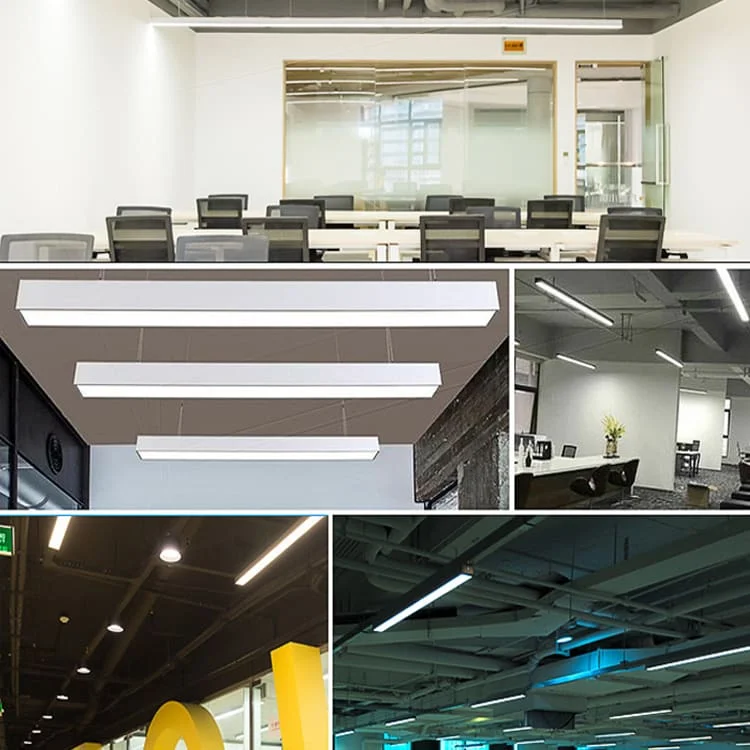 Luminaires linéaires suspendus pour bureaux et supermarchés
