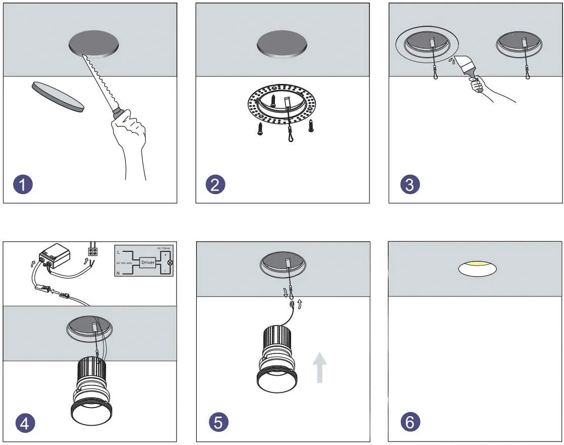 Guide d’installation des downlights sans collerette