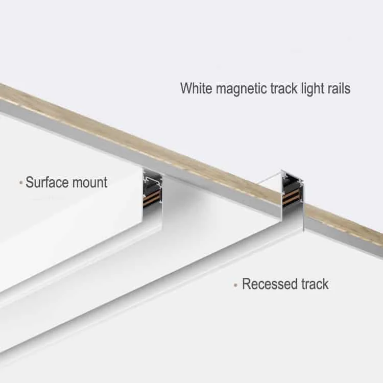 rail blanc pour éclairage magnétique