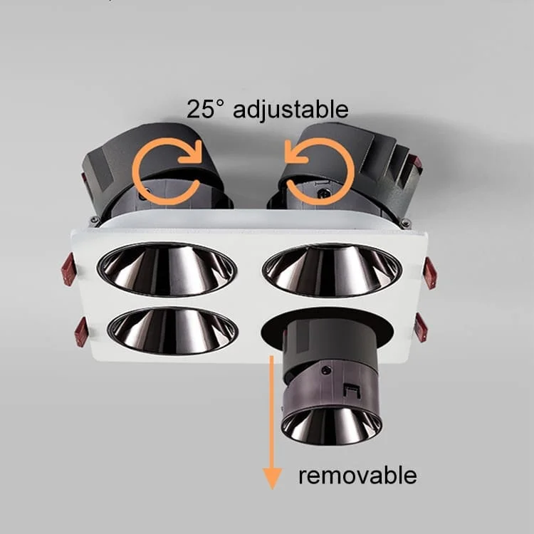 Downlights orientables à quatre spots