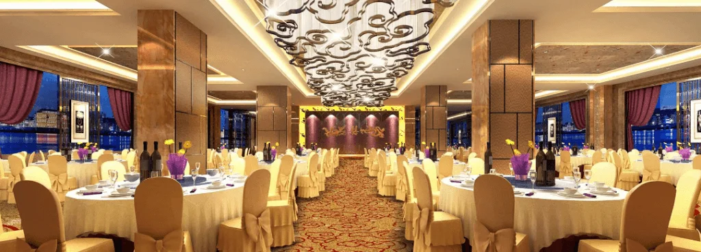 Éclairage d’une salle d’hôtel