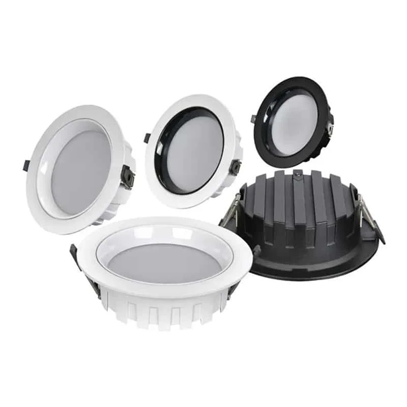 Downlight encastrable à réflecteur profond, blanc et noir