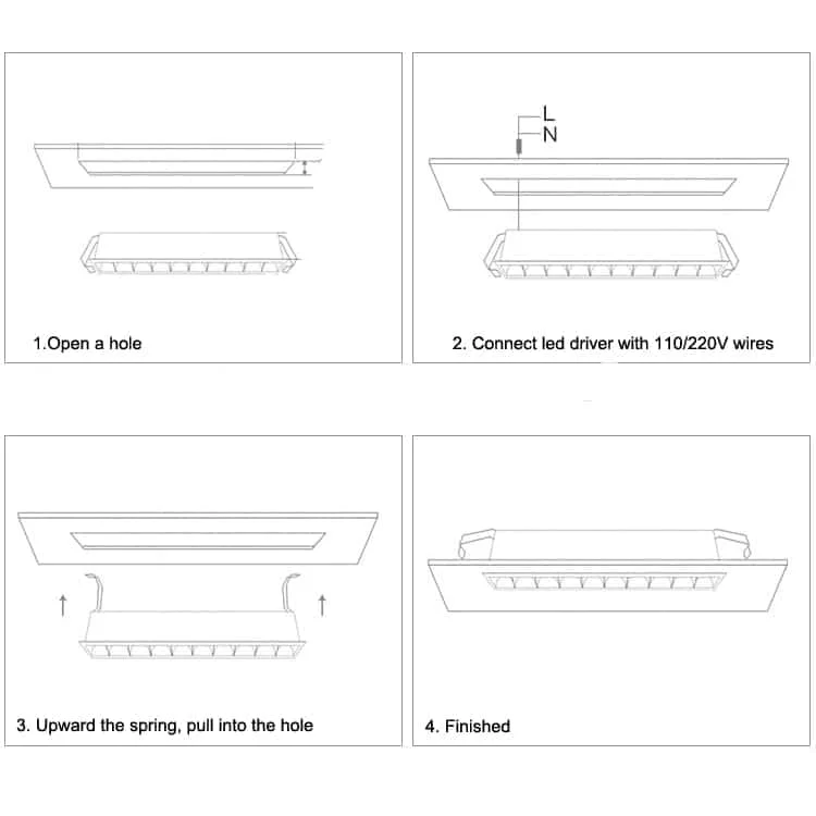 Guide d’installation du downlight linéaire encastré