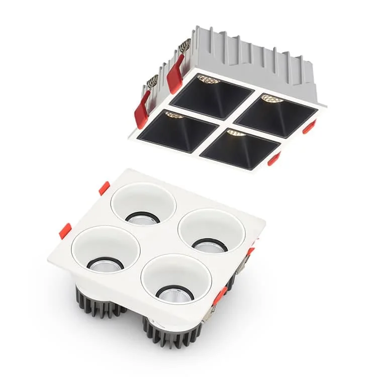 Downlights encastrables à quatre modules