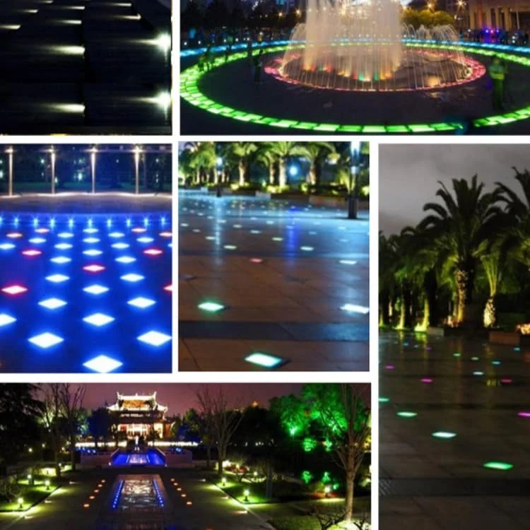 Luminaires carrés encastrables au sol pour extérieur