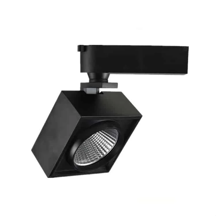 Spots LED carrés sur rail