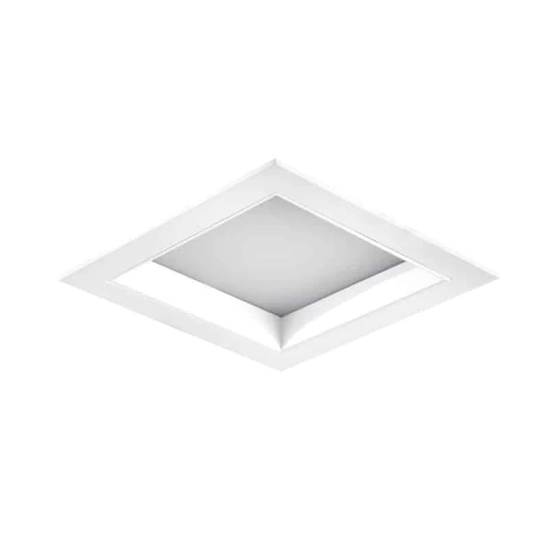 Downlight carré à cadre blanc et différents réflecteurs