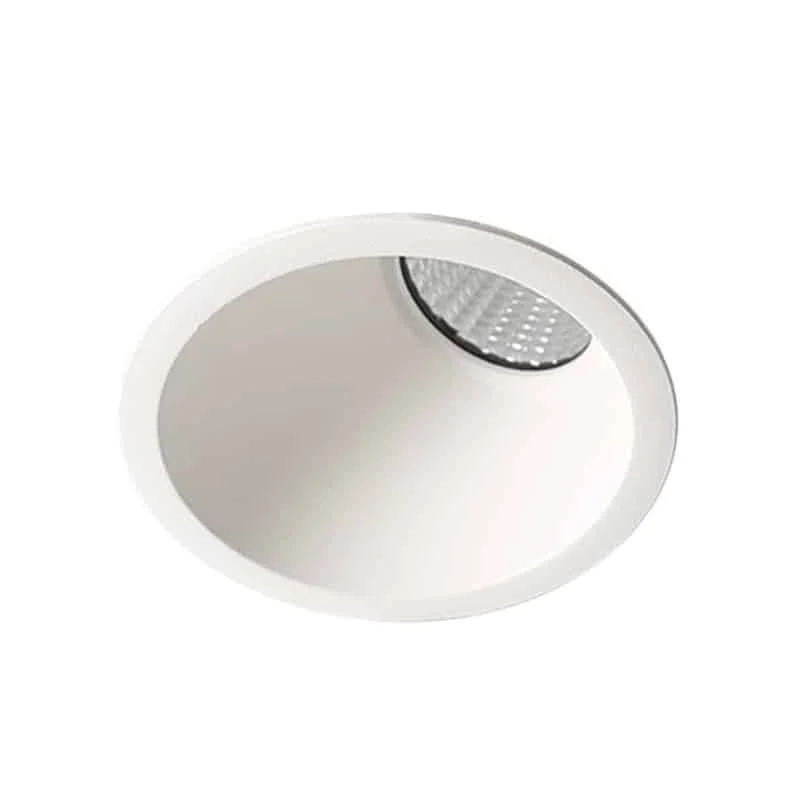 Downlight fixe à collerette inclinée pour éclairage mural